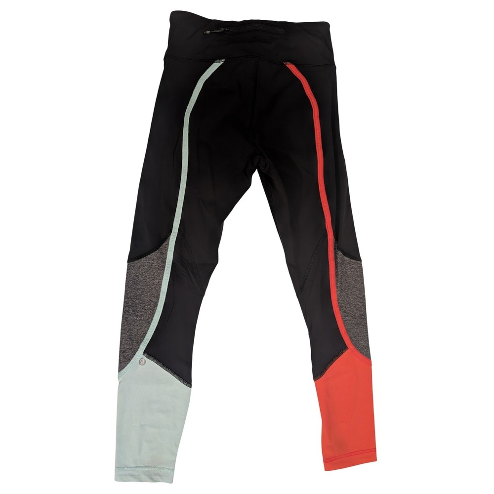 Lululemon Pedal To The Medal 7/8 Tight Leggings Colorblock Yoga Running Gym Sz 4